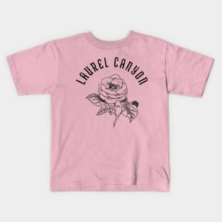 Laurel Canyon rose - black print Kids T-Shirt